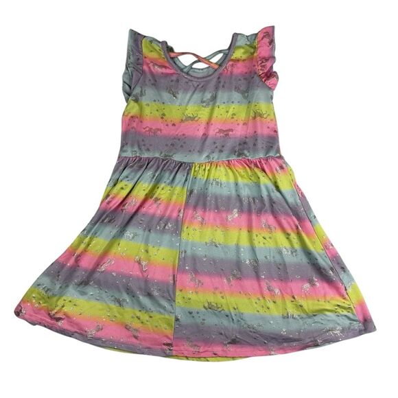 Freestyle Revolution Girls Sz 5 Unicorn Multicolor Pink Blue Sleeveless Dress - Picture 2 of 7